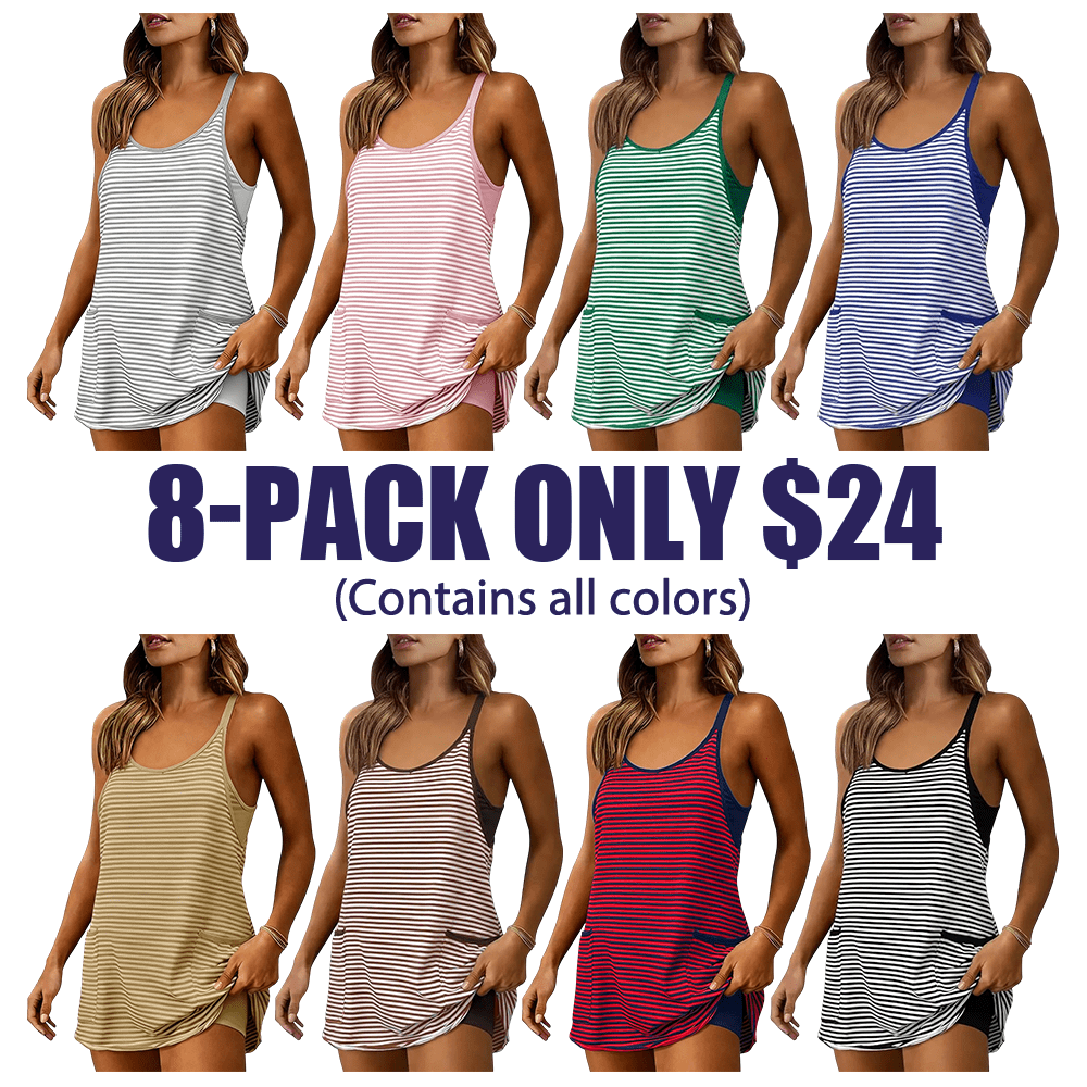 Sela Women's Dress | Breathable Sleeveless V-Neck Mini with Built-In Shorts - Hartwella