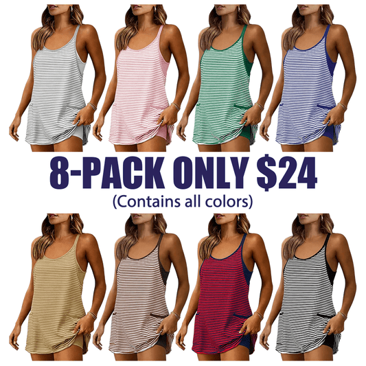 Sela Women's Dress | Breathable Sleeveless V-Neck Mini with Built-In Shorts - Hartwella