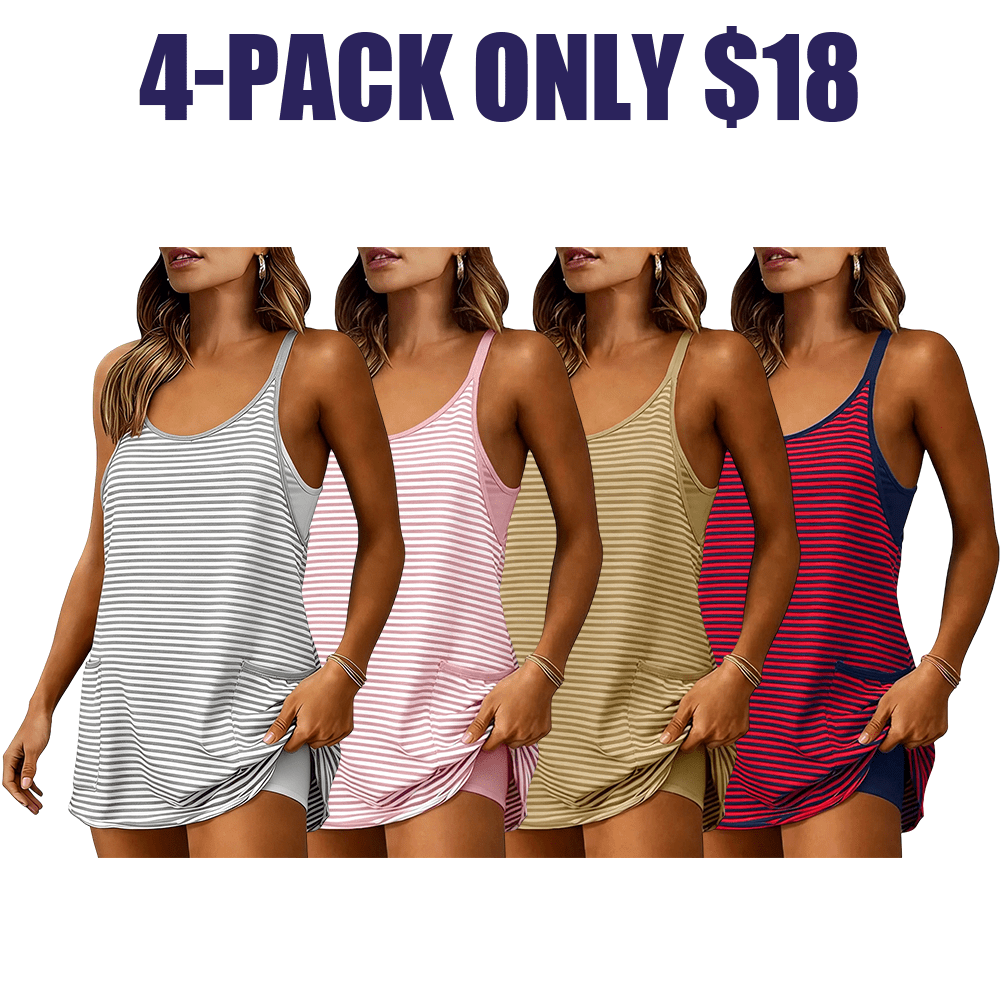 Sela Women's Dress | Breathable Sleeveless V-Neck Mini with Built-In Shorts - Hartwella