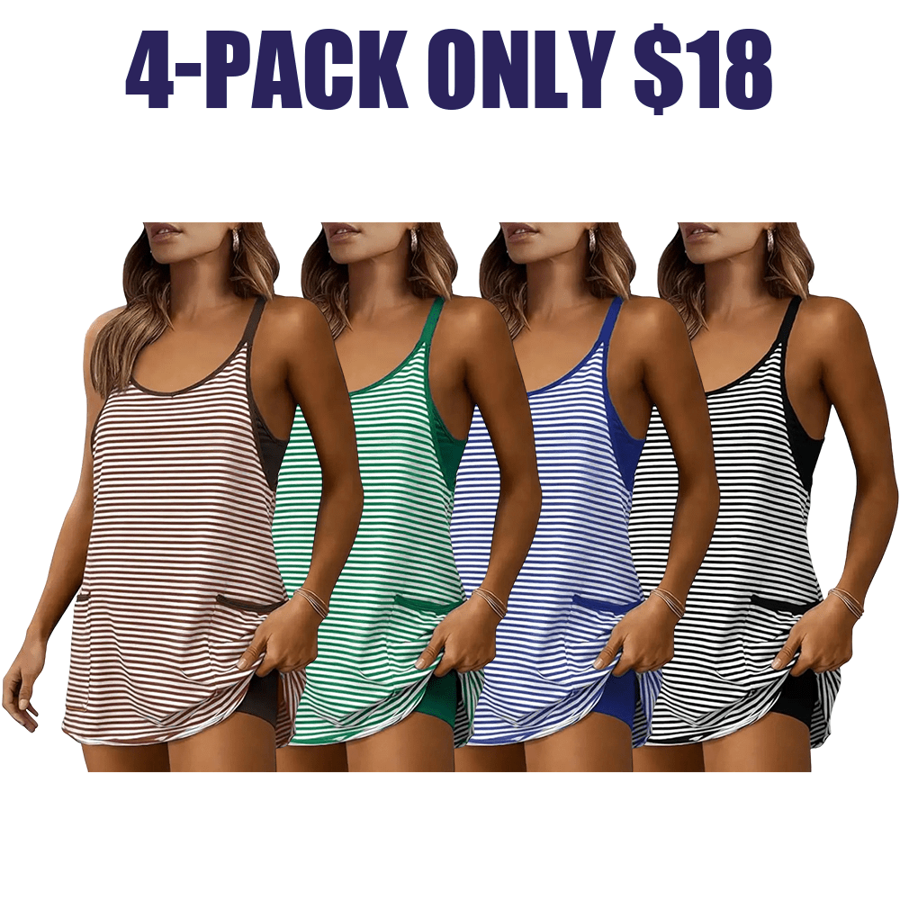 Sela Women's Dress | Breathable Sleeveless V-Neck Mini with Built-In Shorts - Hartwella