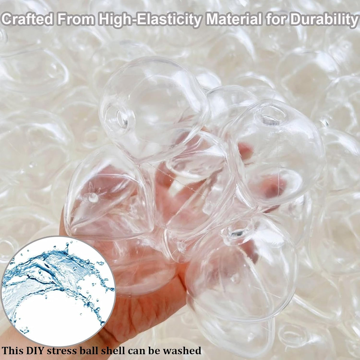 Sensa DIY Stress Ball Kit | 6 Filling Packs, 10 Soft Transparent Skins - Hartwella