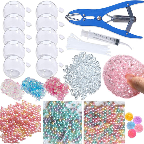 Sensa DIY Stress Ball Kit | 6 Filling Packs, 10 Soft Transparent Skins - Hartwella