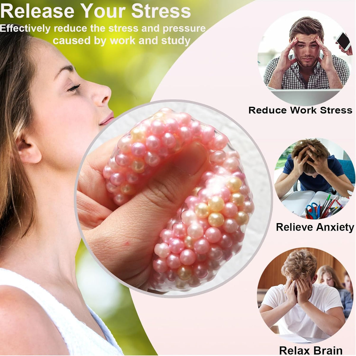 Sensa DIY Stress Ball Kit | 6 Filling Packs, 10 Soft Transparent Skins - Hartwella