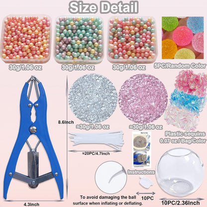 Sensa DIY Stress Ball Kit | 6 Filling Packs, 10 Soft Transparent Skins - Hartwella