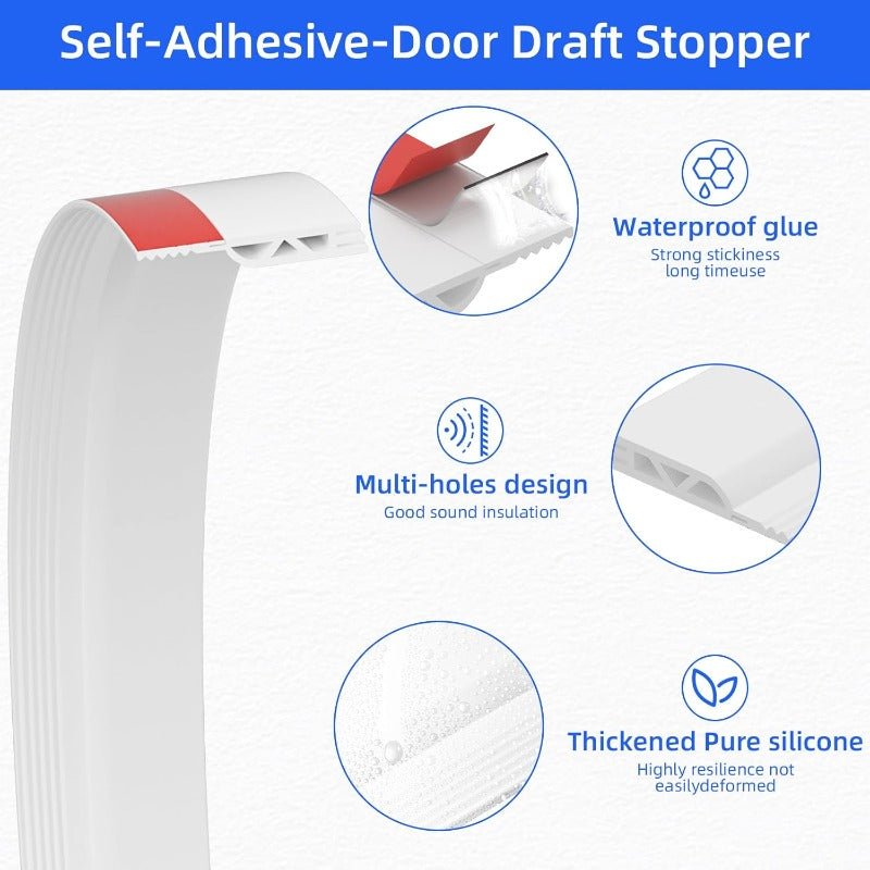 Sentry Door Seal Strip | Flexible Silicone Weather Stripping, Noise-Reducing - Hartwella