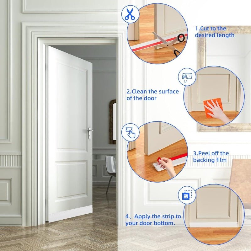 Sentry Door Seal Strip | Flexible Silicone Weather Stripping, Noise-Reducing - Hartwella