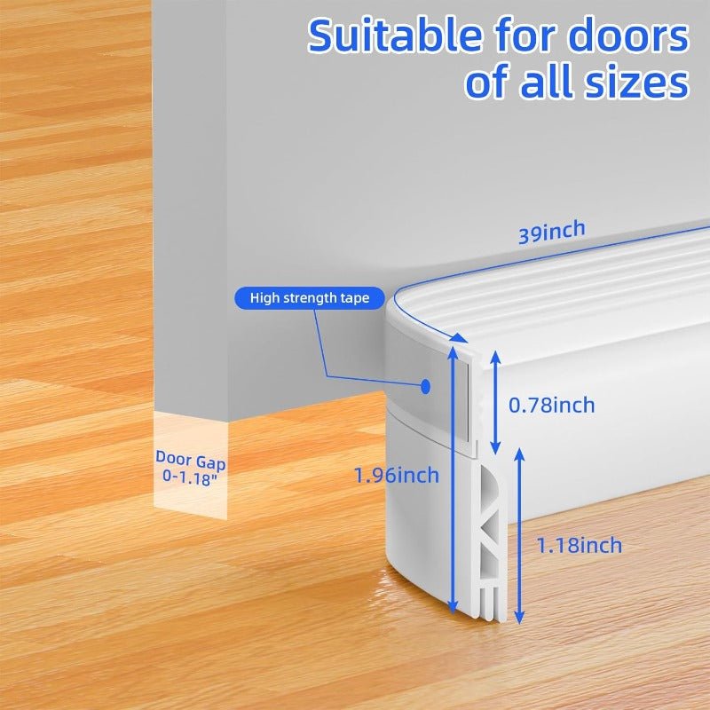 Sentry Door Seal Strip | Flexible Silicone Weather Stripping, Noise-Reducing - Hartwella