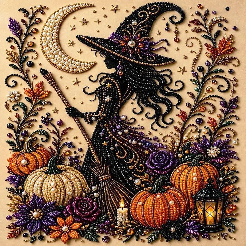 Sera Halloween Witch Diamond Painting Kit | 5D Sparkling Art for Adults - Hartwella