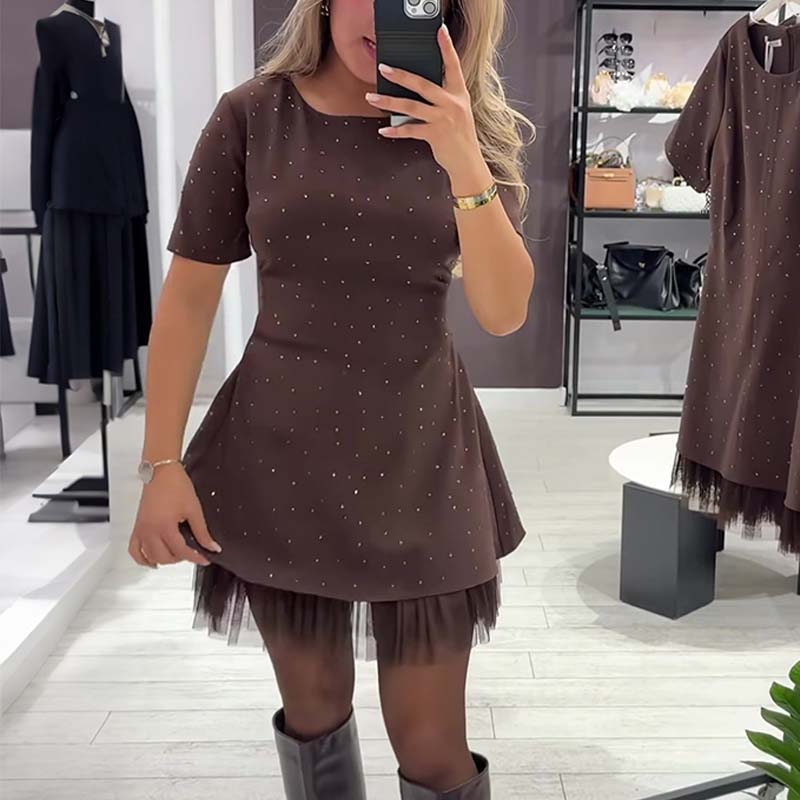 Sera Mini Dress | Sparkling Lace Trim - Hartwella