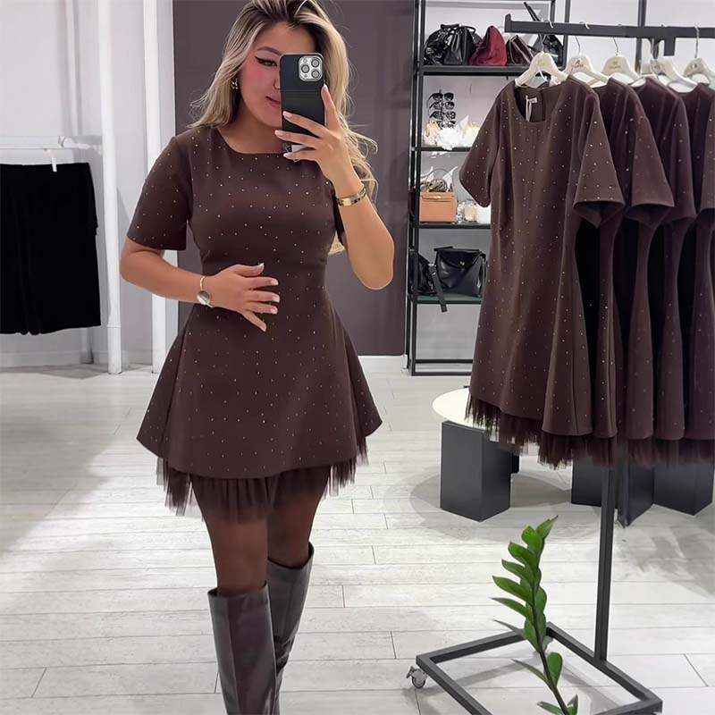Sera Mini Dress | Sparkling Lace Trim - Hartwella