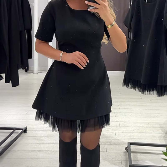 Sera Mini Dress | Sparkling Lace Trim - Hartwella