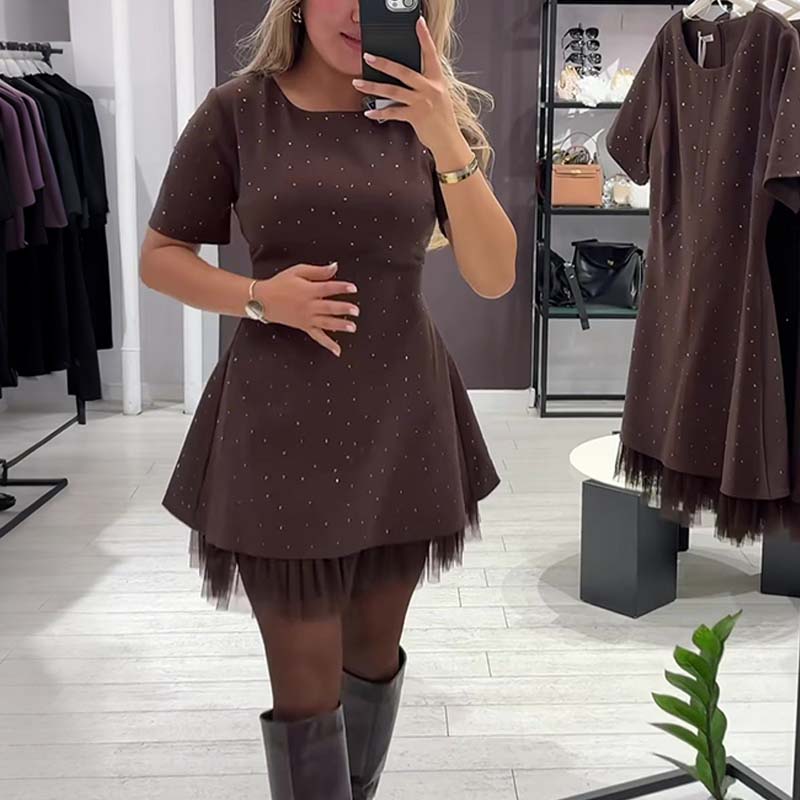 Sera Mini Dress | Sparkling Lace Trim - Hartwella