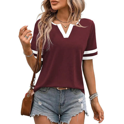 Sera Women's Tee | Fitted Cotton-Blend, V-Neck T-Shirt for Women - Hartwella
