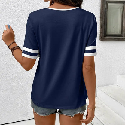 Sera Women's Tee | Fitted Cotton-Blend, V-Neck T-Shirt for Women - Hartwella