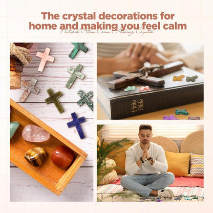 Serene Crystal Cross | Handcrafted Natural Stone - Hartwella