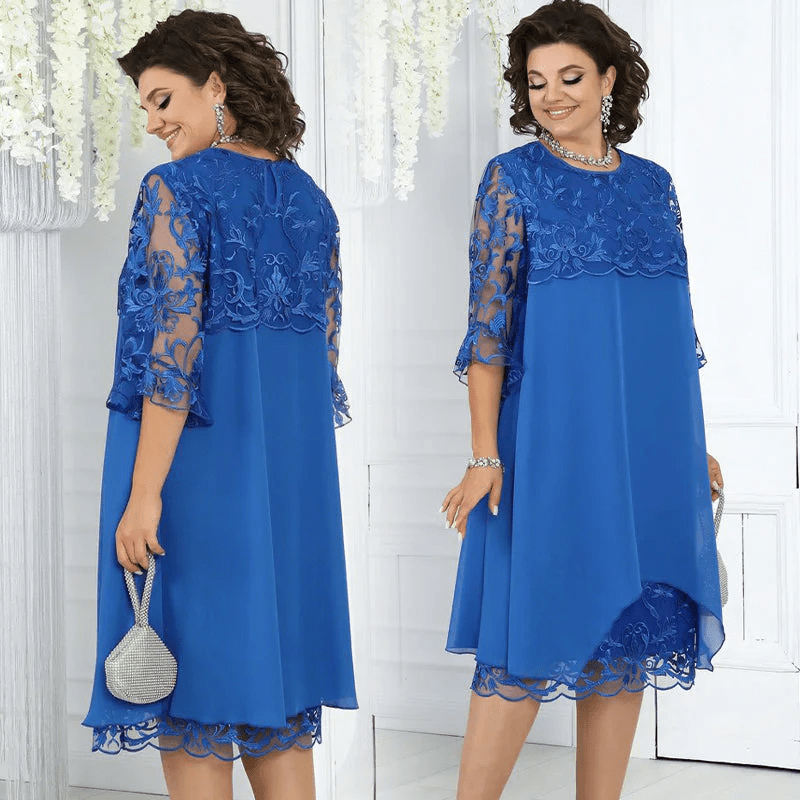 Serene Lace Dress | Breathable, Plus Size Available, Knee - Length Summer Style - Hartwella