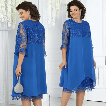 Serene Lace Dress | Breathable, Plus Size Available, Knee - Length Summer Style - Hartwella