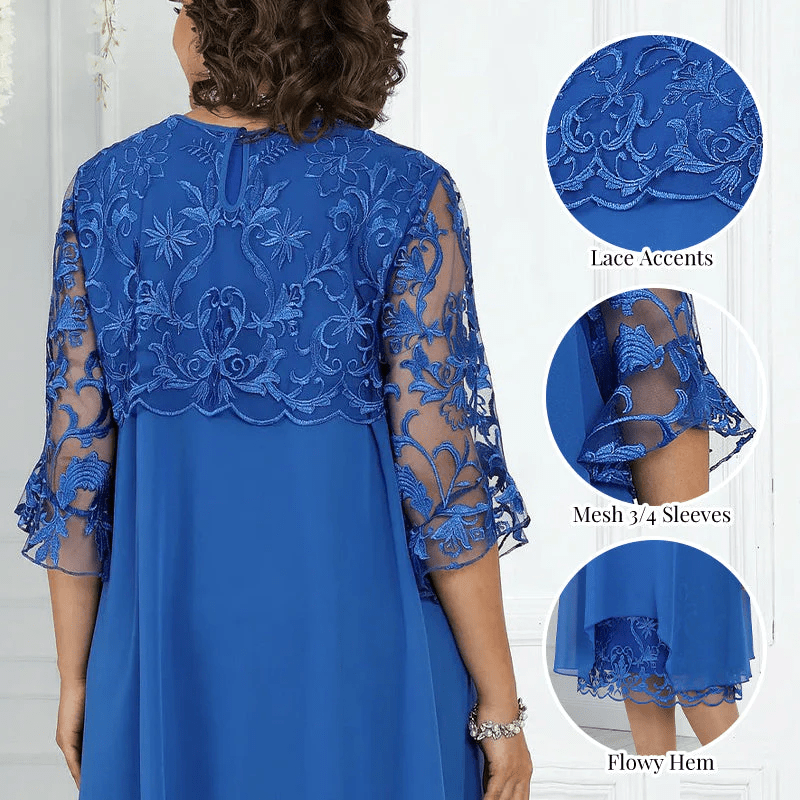 Serene Lace Dress | Breathable, Plus Size Available, Knee - Length Summer Style - Hartwella