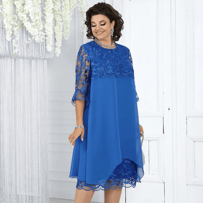 Serene Lace Dress | Breathable, Plus Size Available, Knee - Length Summer Style - Hartwella