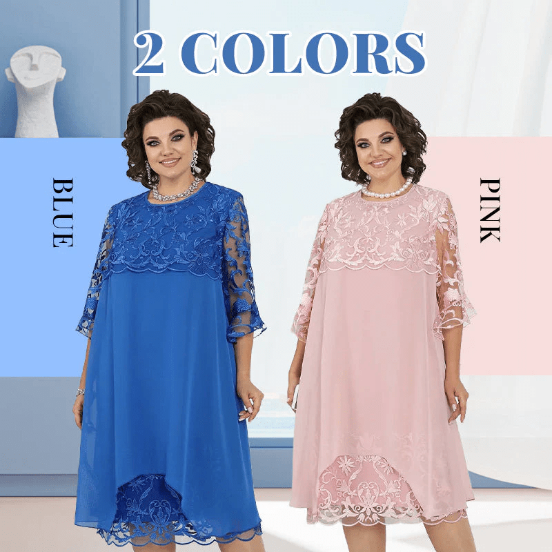 Serene Lace Dress | Breathable, Plus Size Available, Knee - Length Summer Style - Hartwella