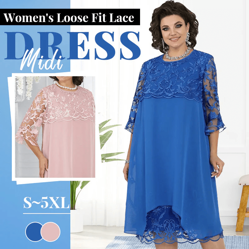 Serene Lace Dress | Breathable, Plus Size Available, Knee - Length Summer Style - Hartwella