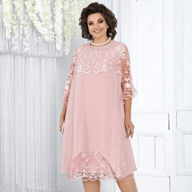 Serene Lace Dress | Breathable, Plus Size Available, Knee - Length Summer Style - Hartwella