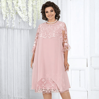 Serene Lace Dress | Breathable, Plus Size Available, Knee - Length Summer Style - Hartwella
