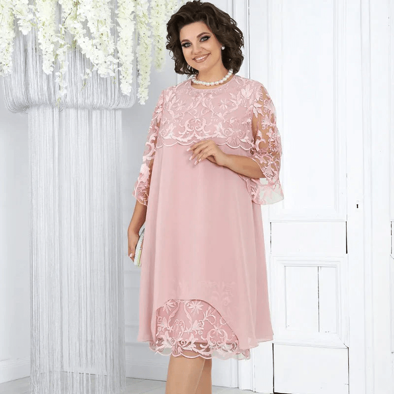 Serene Lace Dress | Breathable, Plus Size Available, Knee - Length Summer Style - Hartwella