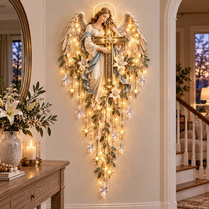 Serenlight Wall Art Décor | Lighted Jesus, Angel & Nativity Design for Living Room - Hartwella