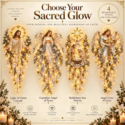 Serenlight Wall Art Décor | Lighted Jesus, Angel & Nativity Design for Living Room - Hartwella