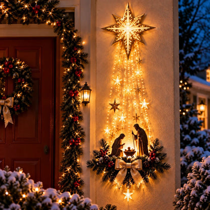 Serenlight Wall Art Décor | Lighted Jesus, Angel & Nativity Design for Living Room - Hartwella