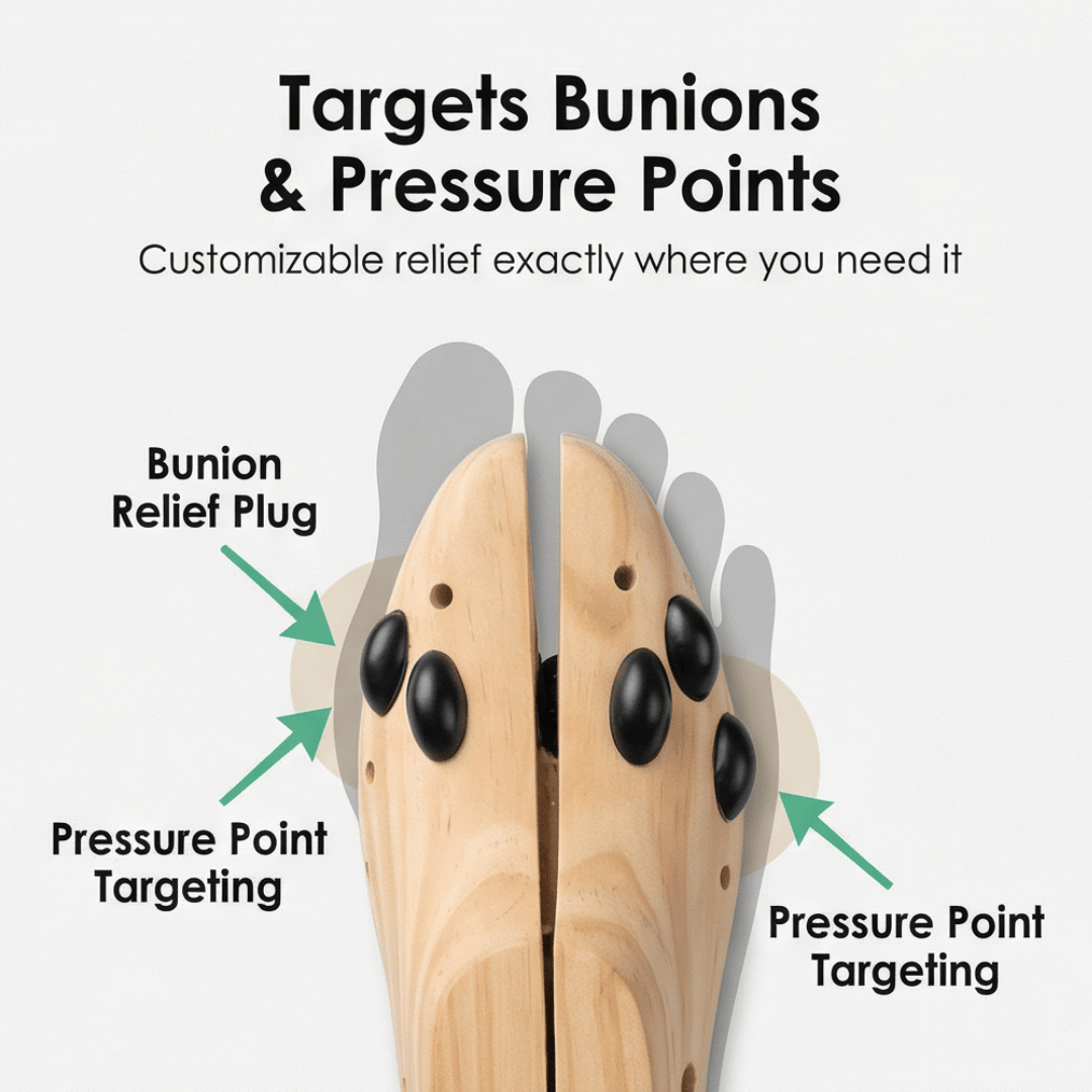 ShoeStretch Pro | 2-Way Wooden Shoe Stretcher with Bunion Relief - Hartwella