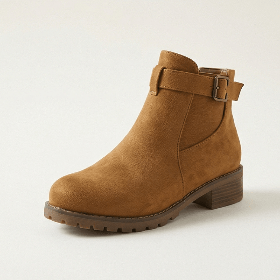 Sierra Ankle Booties | Suede-Look, Easy Slip-On - Hartwella
