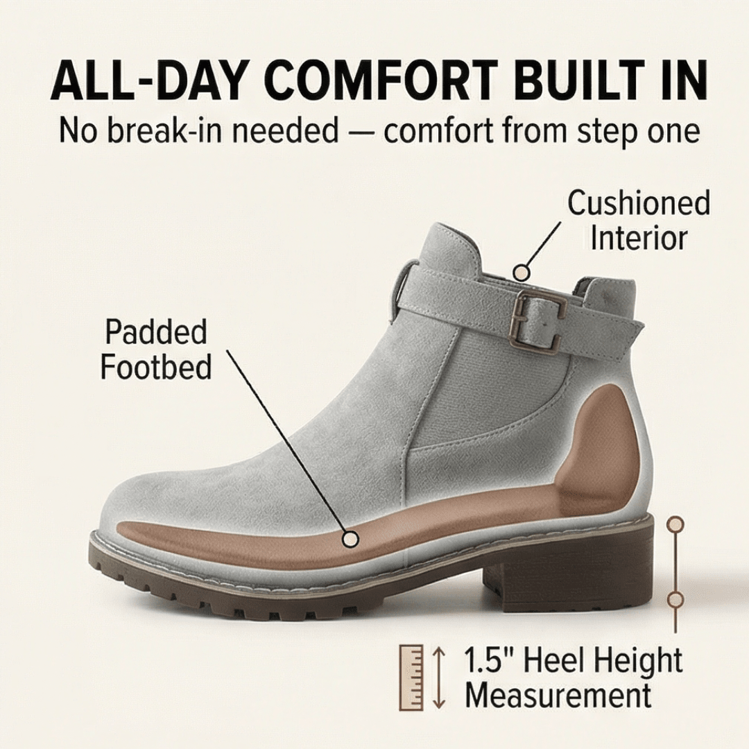 Sierra Ankle Booties | Suede-Look, Easy Slip-On - Hartwella