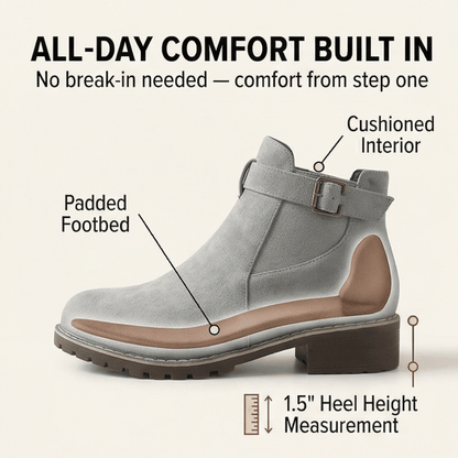 Sierra Ankle Booties | Suede-Look, Easy Slip-On - Hartwella