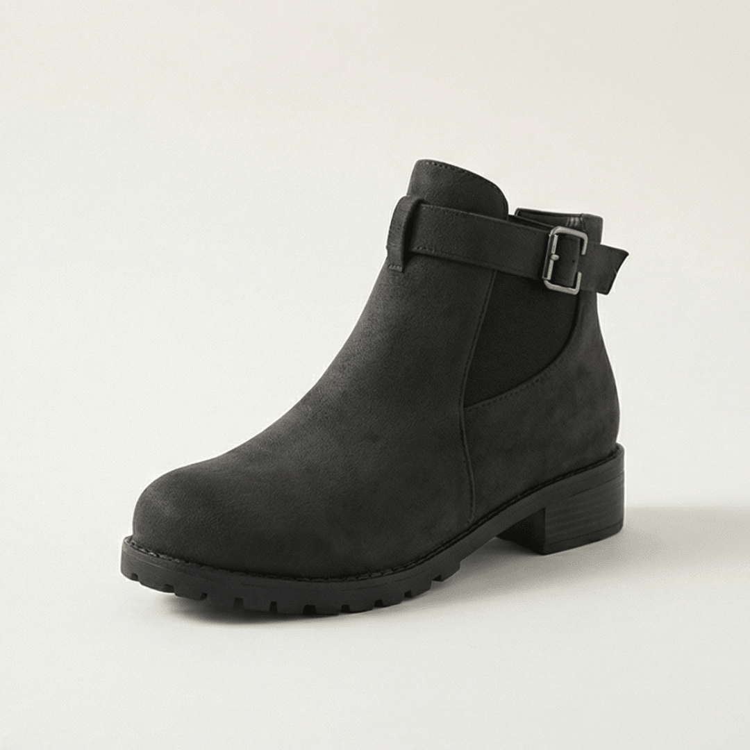 Sierra Ankle Booties | Suede-Look, Easy Slip-On - Hartwella