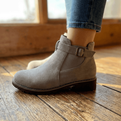 Sierra Ankle Booties | Suede-Look, Easy Slip-On - Hartwella