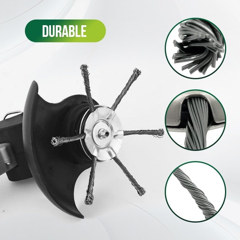 Sierra Brush Cutter Head | 6 - Inch Steel Wire, Universal Fit - Hartwella
