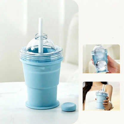 Silo Collapsible Cup | Food - Grade Silicone, Leak - Proof with Straw - Hartwella