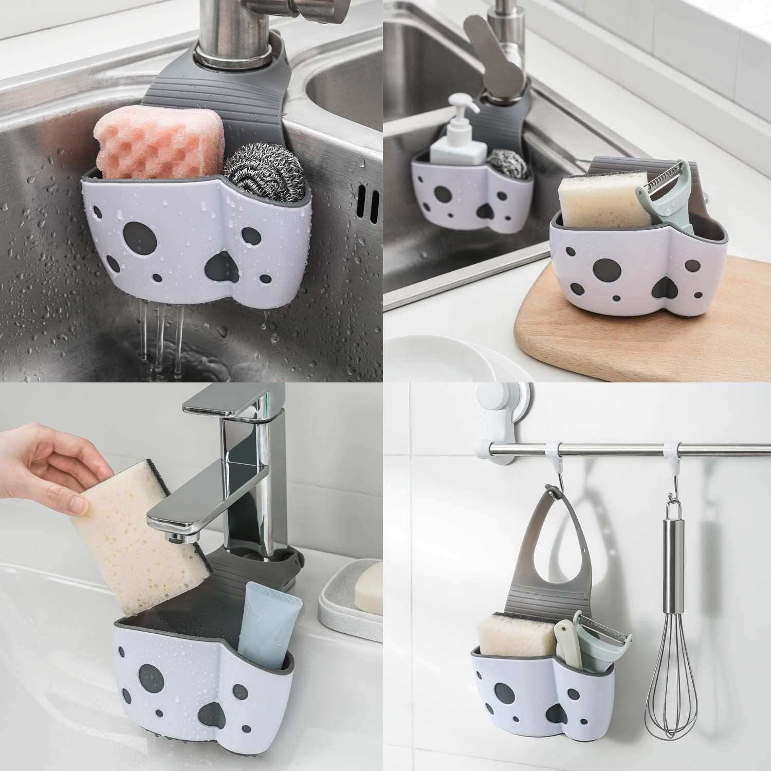 Sina Kitchen Sink Caddy | Adjustable Organizer for Sponge and Soap - Hartwella