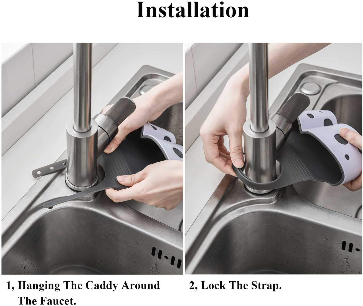 Sina Kitchen Sink Caddy | Adjustable Organizer for Sponge and Soap - Hartwella