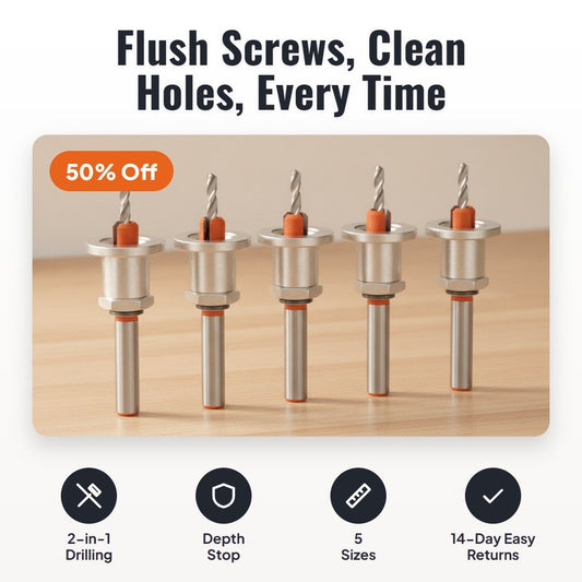 Sinkpro™ 5-Piece Countersink Drill Bit Set - Hartwella