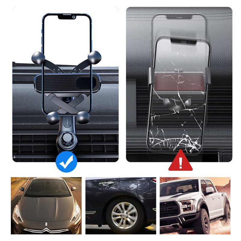 Sleek Car Phone Mount | 360° Rotation, Universal Compatibility - Hartwella