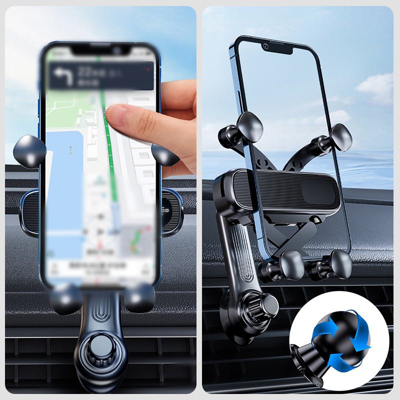 Sleek Car Phone Mount | 360° Rotation, Universal Compatibility - Hartwella
