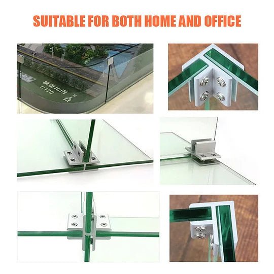 Sola Glass Clip | Space Aluminum, Easy Installation for 8 - 12mm Thick Glass - Hartwella