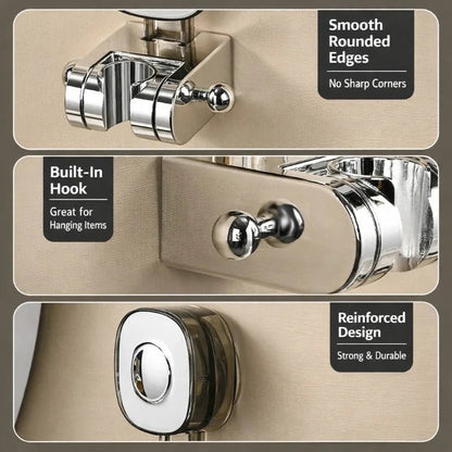 Sola Shower Head Holder | Adjustable Angle, Strong Suction, Rust-Resistant - Hartwella