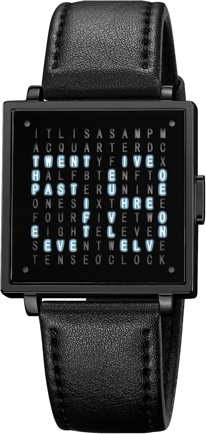 Sola Square Watch | Unique Letter Display, Water - Resistant - Hartwella
