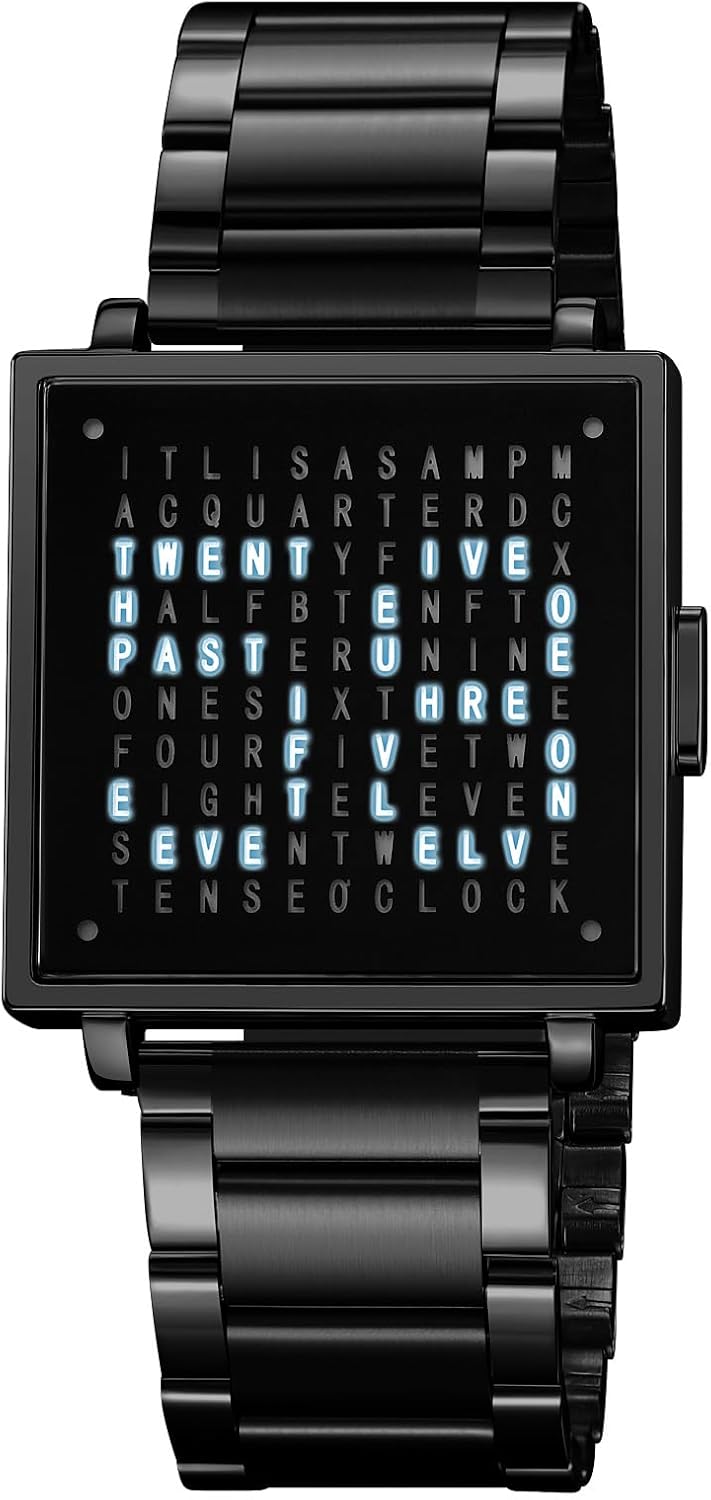 Sola Square Watch | Unique Letter Display, Water - Resistant - Hartwella