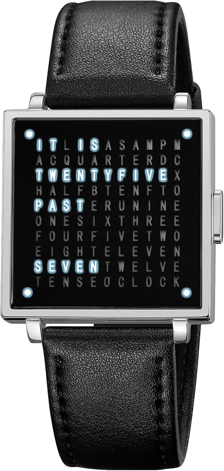 Sola Square Watch | Unique Letter Display, Water - Resistant - Hartwella