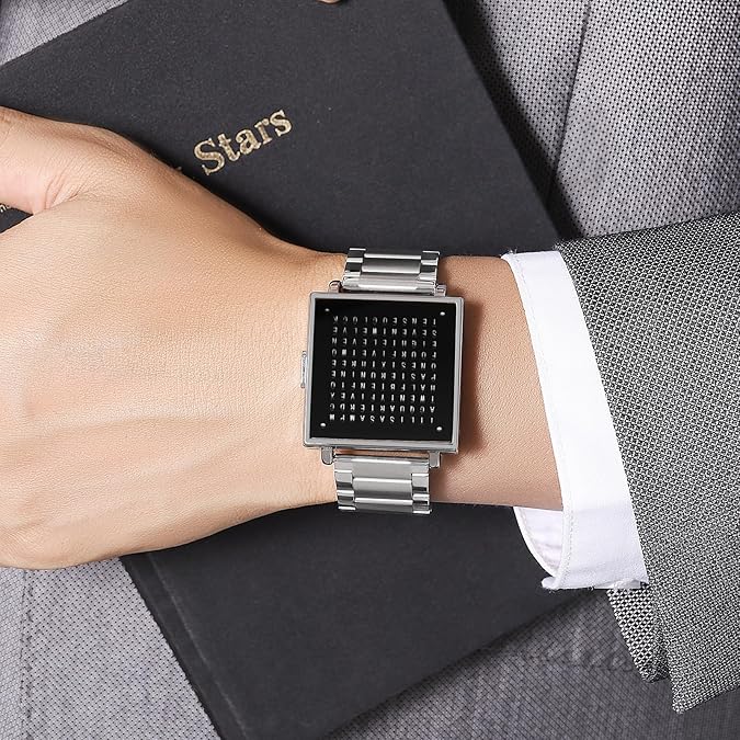 Sola Square Watch | Unique Letter Display, Water - Resistant - Hartwella
